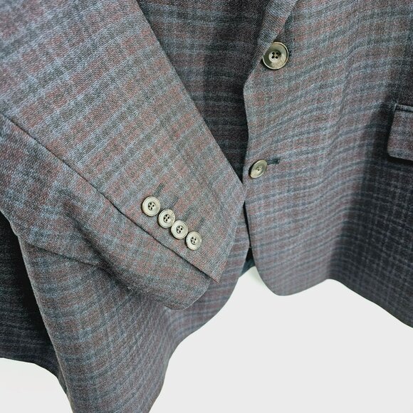 Stafford Classic Fit Blazer Coat 52R 2 Button Stretch Seasonal Texture Plaid New - Picture 4 of 13
